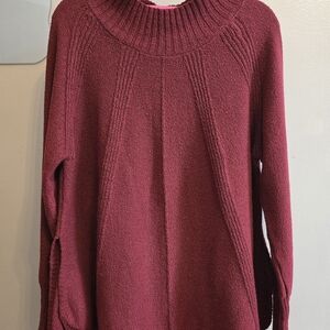 SHEIN Deep Red Cowl Neck Sweater
